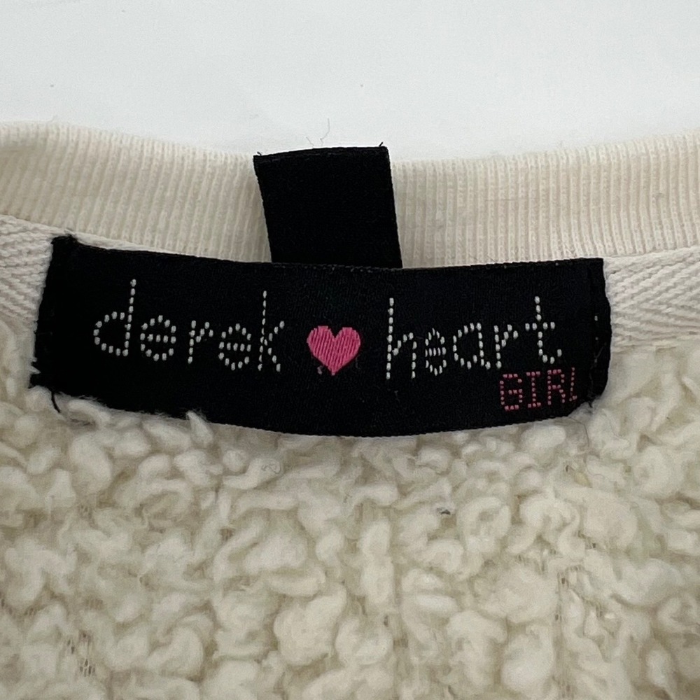 Derek Heart Girls M 10/12 Polar Bear Sherpa Fleece Pullover 3D Ears Ivory Taupe - Picture 7 of 9